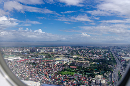 Manila view from Airplaneの写真素材