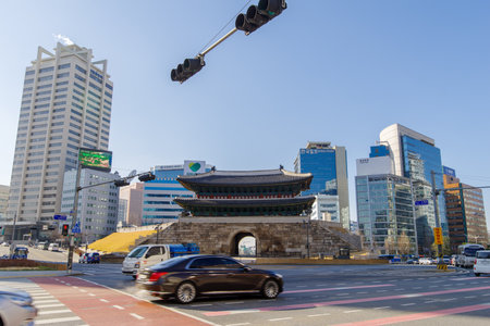 Dec 4,2017  front of Namdaemun, Seoul, Koreaのeditorial素材