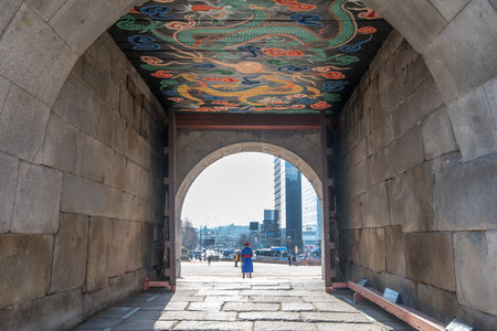 Dec 7,2017 front of Namdaemun gate at Seoul,Koreaのeditorial素材