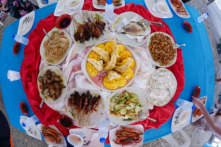 Traditional Party food in Philippinesの写真素材