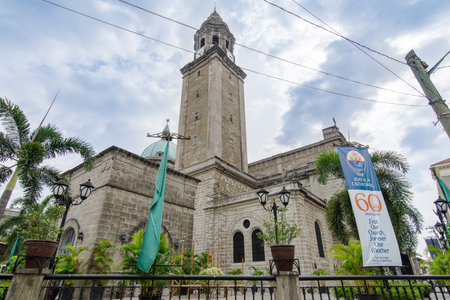 Feb 21,2018 At front of Manila Cathedral Belfry,Intramuros, Manila, Philippinesのeditorial素材