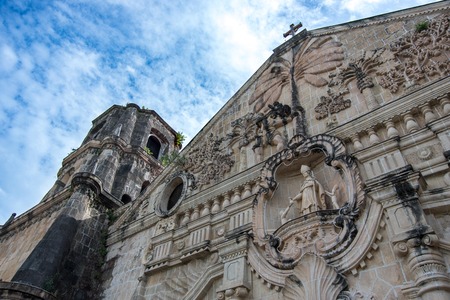 Miagao church, the centerpiece of the town, and one of very few Baroque churches in the Philippinesの写真素材