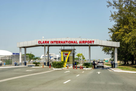 CLARK, PHILIPPINES - Mar 25,2018 Main gate at Clark International Airport, an international gateway to the Philippines within Clark Freeport Zone, located northwest of Manila.のeditorial素材