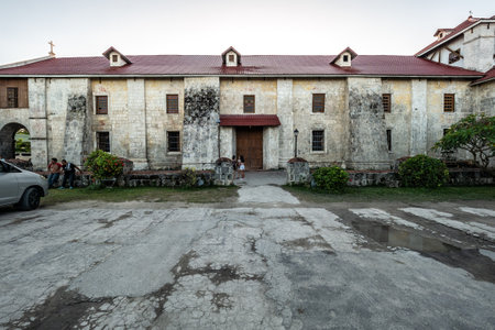 Bohol island, Philippines. Apr 23, 2018: Tourists taking commemorative photos at Baclayon churchのeditorial素材