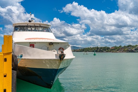 Apr 23,2018 Bohol island, Philippines : Oceanjet ferry anchorage at ferry passenger terminalの写真素材