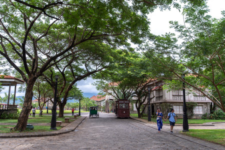 Bataan, Philippines - Jun 30,2018 : Tourist walking street at Las casas filipinasのeditorial素材