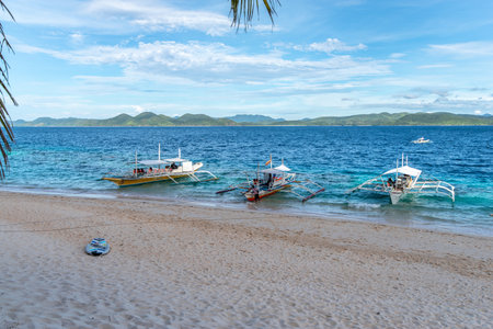 beautiful white beach at Black Island , Coron, Palawan, Philippinesのeditorial素材