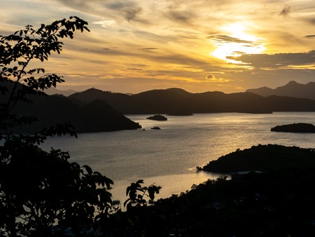 Sunset view from Mt.Tapyas, Palawan, Philippinesの写真素材