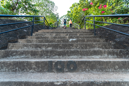 People climbing the stairs at Mt.Tapyas, Palawan, Philippines