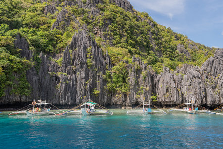 Beautiful landscape Hidden Beach in El nido, Palawan, Philippinesのeditorial素材