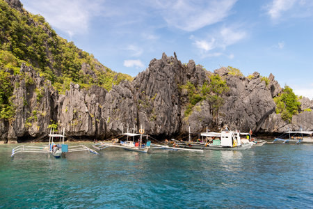 Beautiful landscape Hidden Beach in El nido, Palawan, Philippinesのeditorial素材
