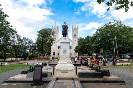 Nov 23, 2018 Tourist who visit the Immaculate Conception Cathedral at Puerto Princesa City, Palawan, Philippinesのeditorial素材