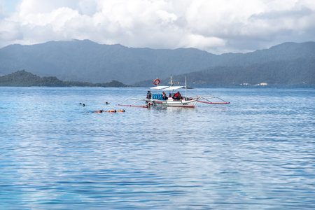 Dec 23,2018 tourists enjoy island hopping tour at Port Barton, Palawan, Philippines