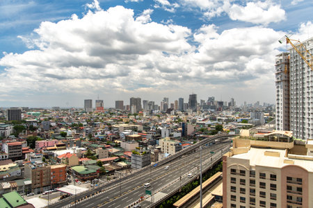 Apr 9,2019 Cloudy sky at Manila city, Makati. Philippinesのeditorial素材