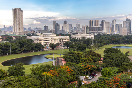Manila cityscape from Intramuros, Philippinesのeditorial素材