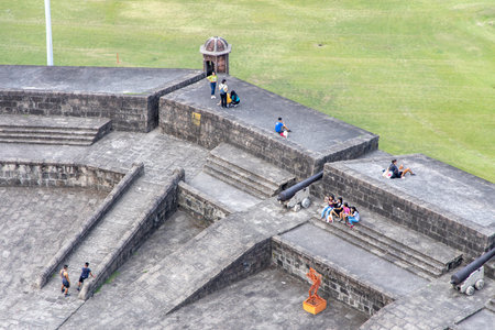People on the Intramuros wall, Manila, Philippinesのeditorial素材