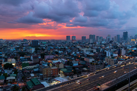 beautiful sunset at Manila, Philippinesのeditorial素材