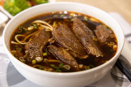 Famous chinese food - Beef noodle soup, Taipei, Taiwanの写真素材