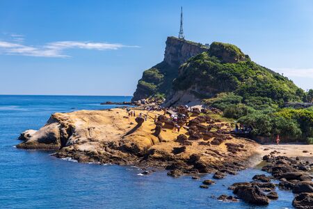 Beautiful landscape at Yehliu Geopark, New Taipei city, Taiwanの写真素材
