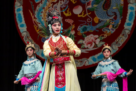 Aug 23,2019 Actor of the TaipeiEYE perform Legend of Eight Immortals Crossing the Sea at Li-Yuan Peking Opera Theatre, Taipei, Taiwanのeditorial素材