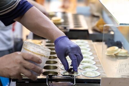 People who cook red bean bread, Taipei,Taiwan