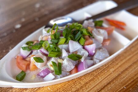 raw seafood dish native to the Philippines food Kinilaw, Philippinesの写真素材