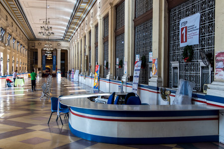 Dec 21, 2019 Scenery inside the Manila post office, Manila, Philippinesのeditorial素材