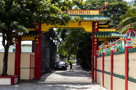 Dec 20, 2019 Chinese Bell Church scenery, Dumaguete city, Philippinesのeditorial素材