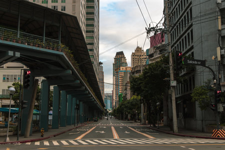 Feb 13, 2021 Street view at Makati city, Metro Manila, Philippinesのeditorial素材