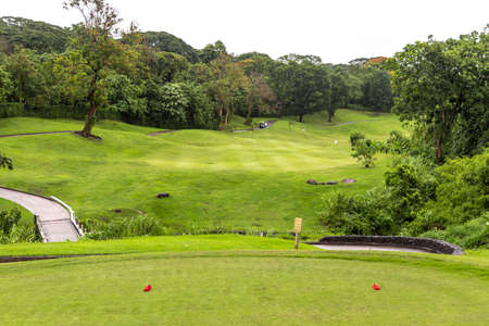 beautiful landscape at golf course in the Philippinesの写真素材