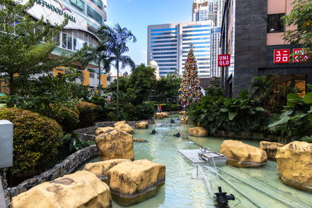 Sunday afternoon Eastwood shopping mall scene, Metro Manila, Philippines, Oct 31, 2021のeditorial素材