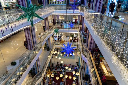 Oct 10, 2021 christmas decorations in Eastwood Shopping mall , Metro Manila, Philippinesのeditorial素材