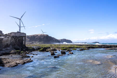 Beautiful landscape at Kapurpurawan Rock Formation, ilocos norte, Philippinesの写真素材