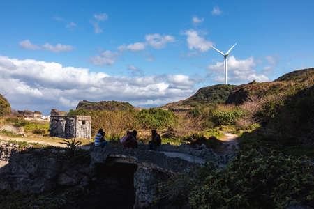 Beautiful landscape at Kapurpurawan Rock Formation, ilocos norte, Philippinesの写真素材