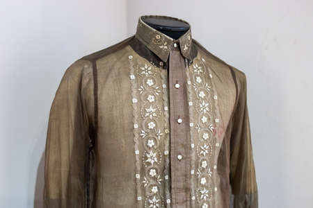 philippines traditional dress for men Barong at Museumの写真素材