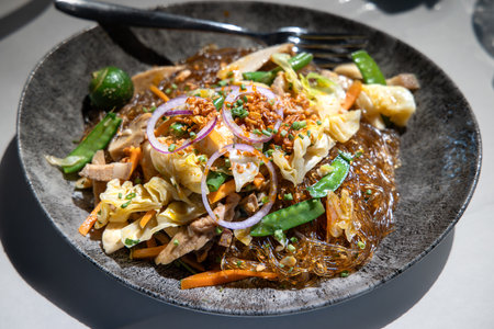 Pancit Sotanghon, a delicious Filipino traditional noodle dishの写真素材