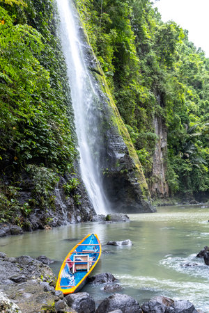 Pagsanjan Falls, also known as Cavinti Falls, is one of the most famous waterfalls in the Philippines.の写真素材