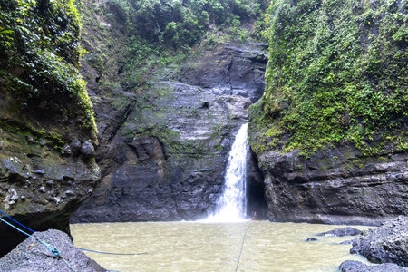 Pagsanjan Falls, also known as Cavinti Falls, is one of the most famous waterfalls in the Philippines.の写真素材
