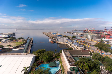 Nov 1, 2024 Landscape of Manila Ship Port in Manila Bay, Manila City, Philippinesの写真素材