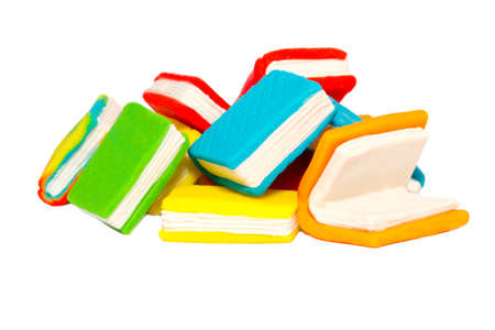 Multicolored plasticine books