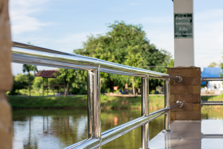 Stainless steel railingの写真素材