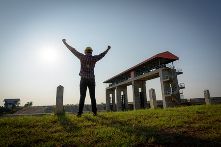 Male hands are holding hands.の写真素材