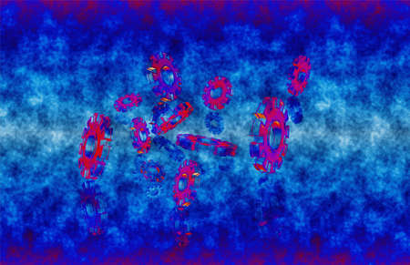 cog in abstract background の写真素材
