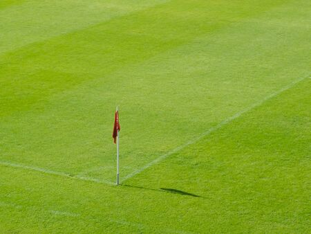 flag in football fieldの写真素材