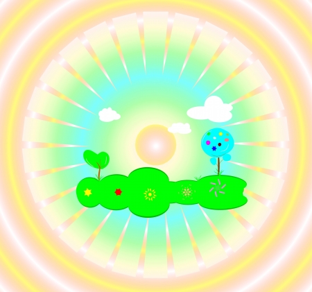 garden park sceneのイラスト素材