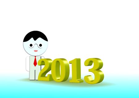 3D 2013 on backgroundの写真素材