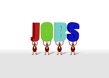 3d jobs  with worker ant businessの写真素材