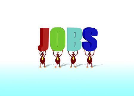 3d jobs  with worker ant businessの写真素材