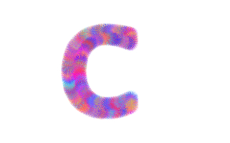 colorful font from fur alphabetの写真素材