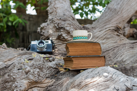camera retro with notebook